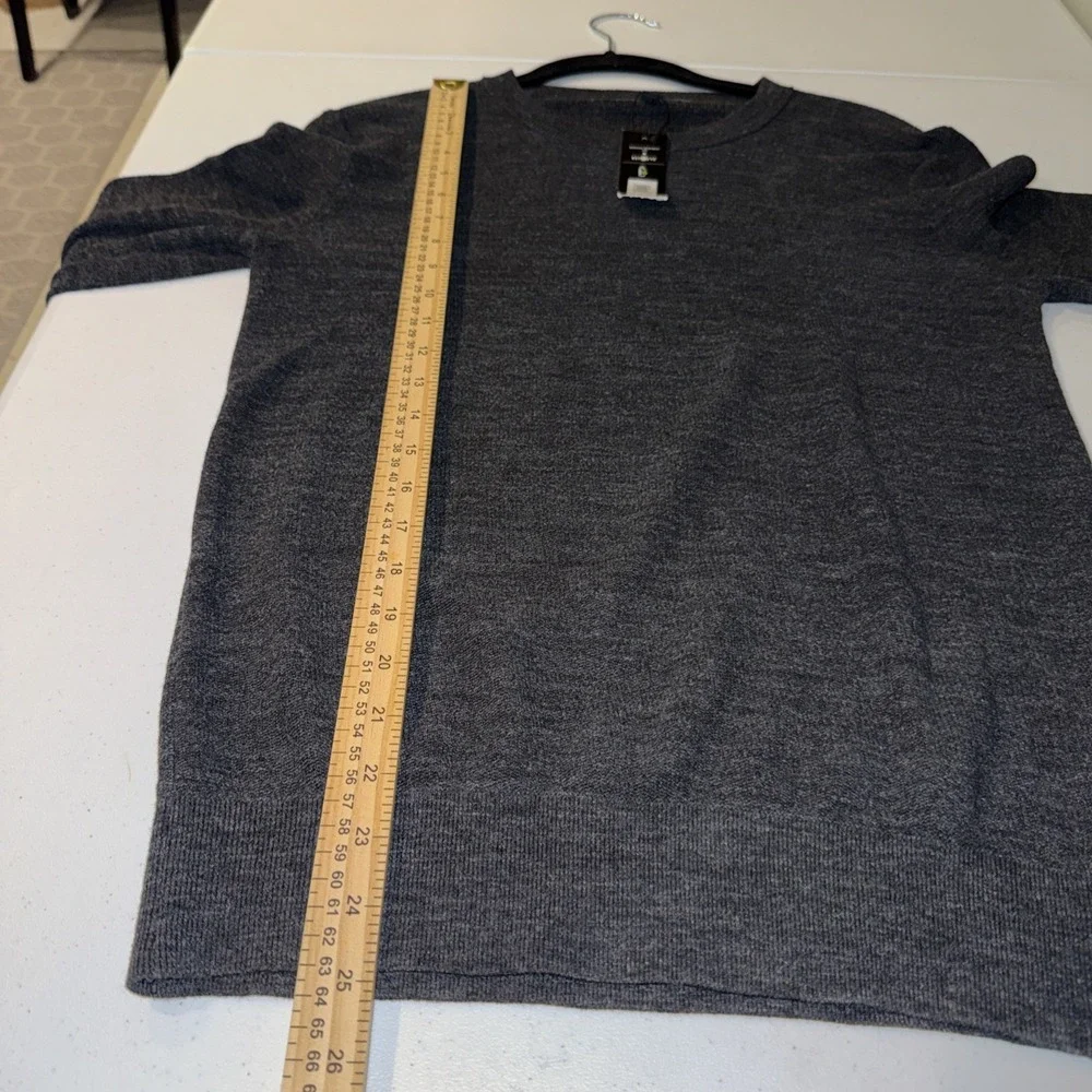 Banana Republic Mens S Cotton Textured Knit Crewneck Sweater Gray  Black New NWT